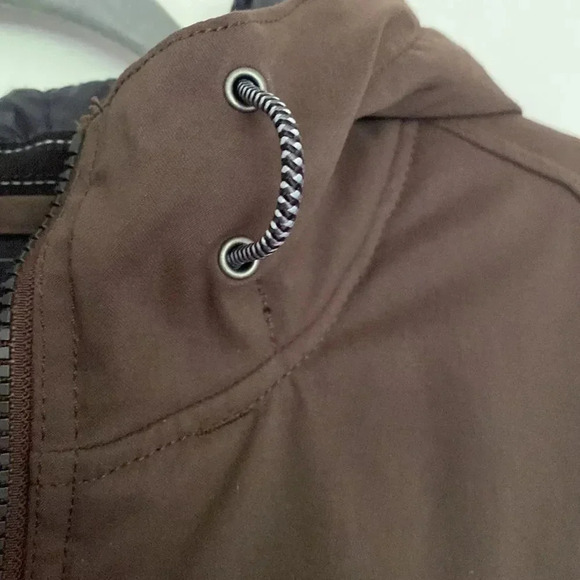 Prana Mens sz S jacket brown hooded and quilted thick warm jacket adjustable - Picture 6 of 9